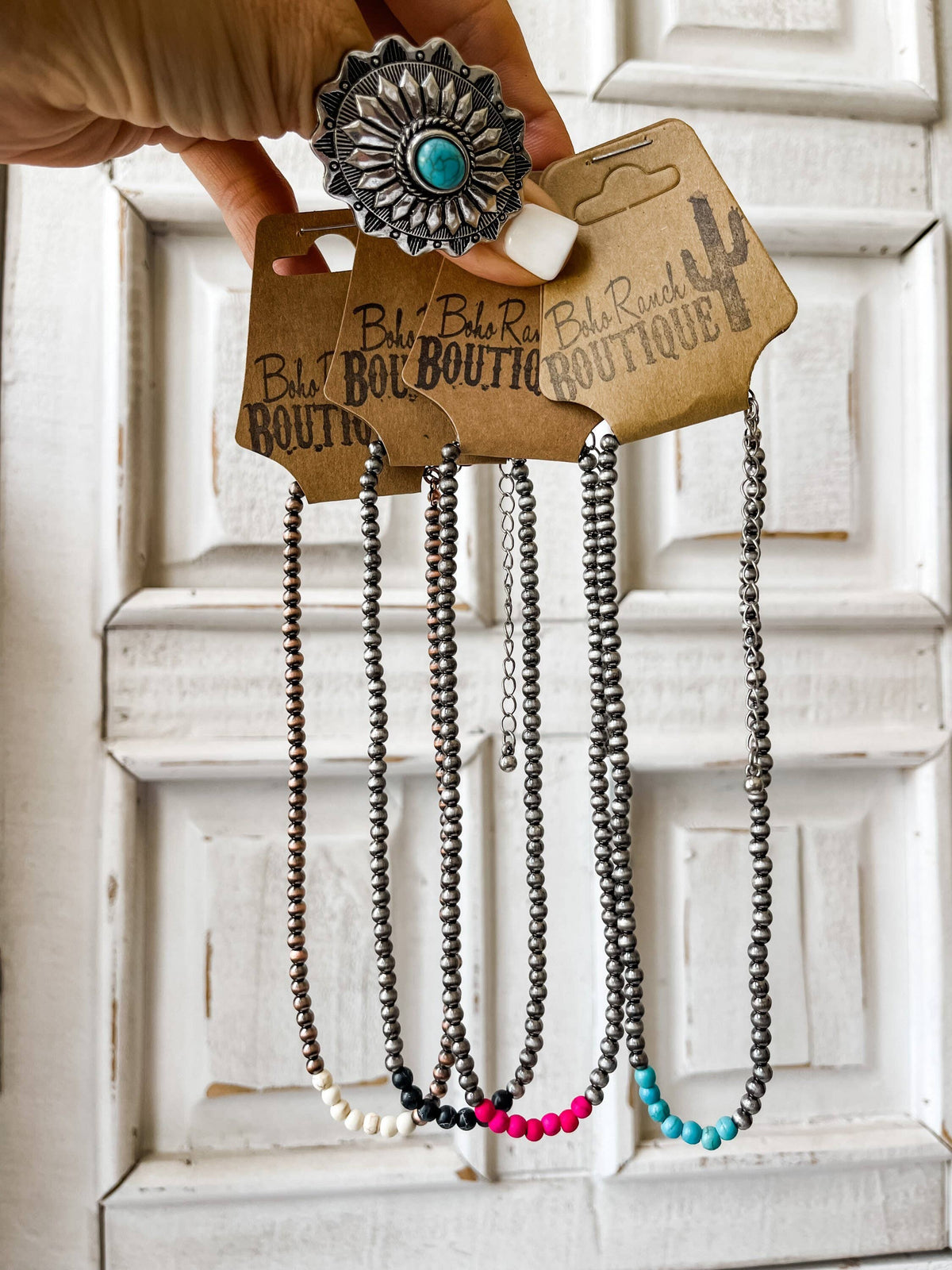 Navajo Bead Choker Necklace Mid Color