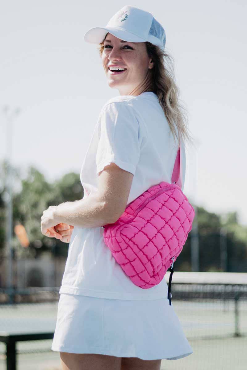 Hot Pink Quilted Sling Bag