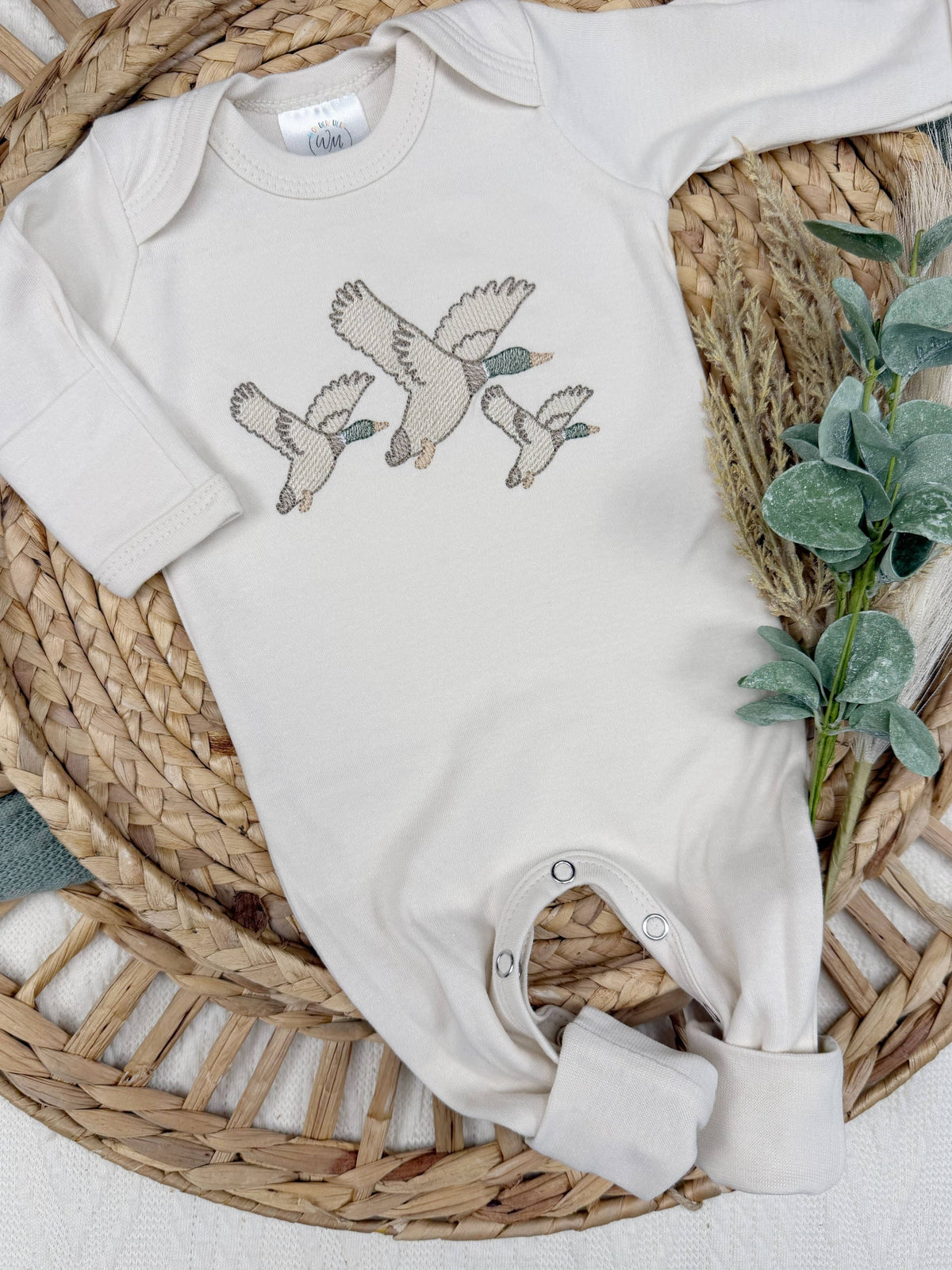 Mallard duck baby footie Only