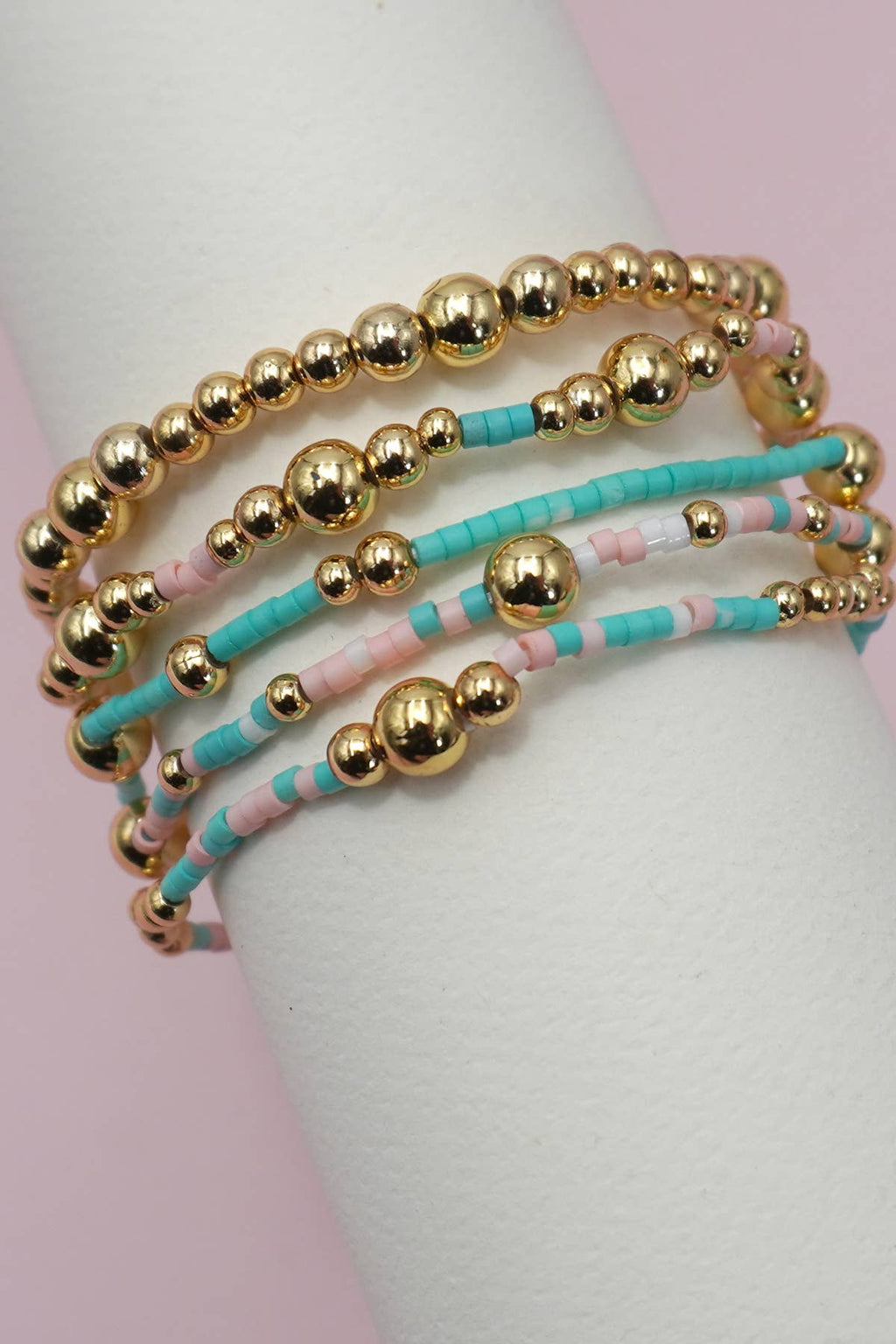 Layered Natural Stone Chain Bracelets
