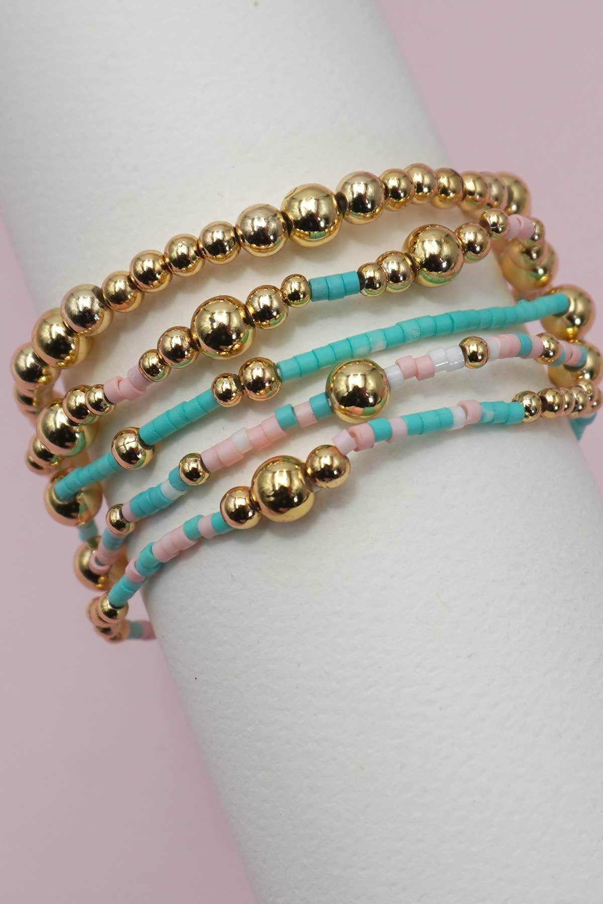 Layered Natural Stone Chain Bracelets
