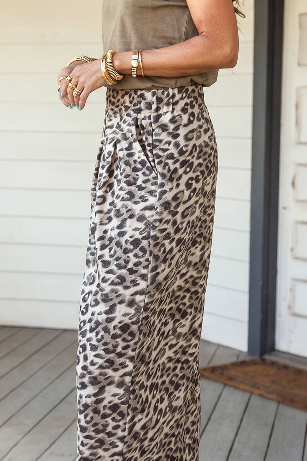 Leopard Wide Leg Loose Pants