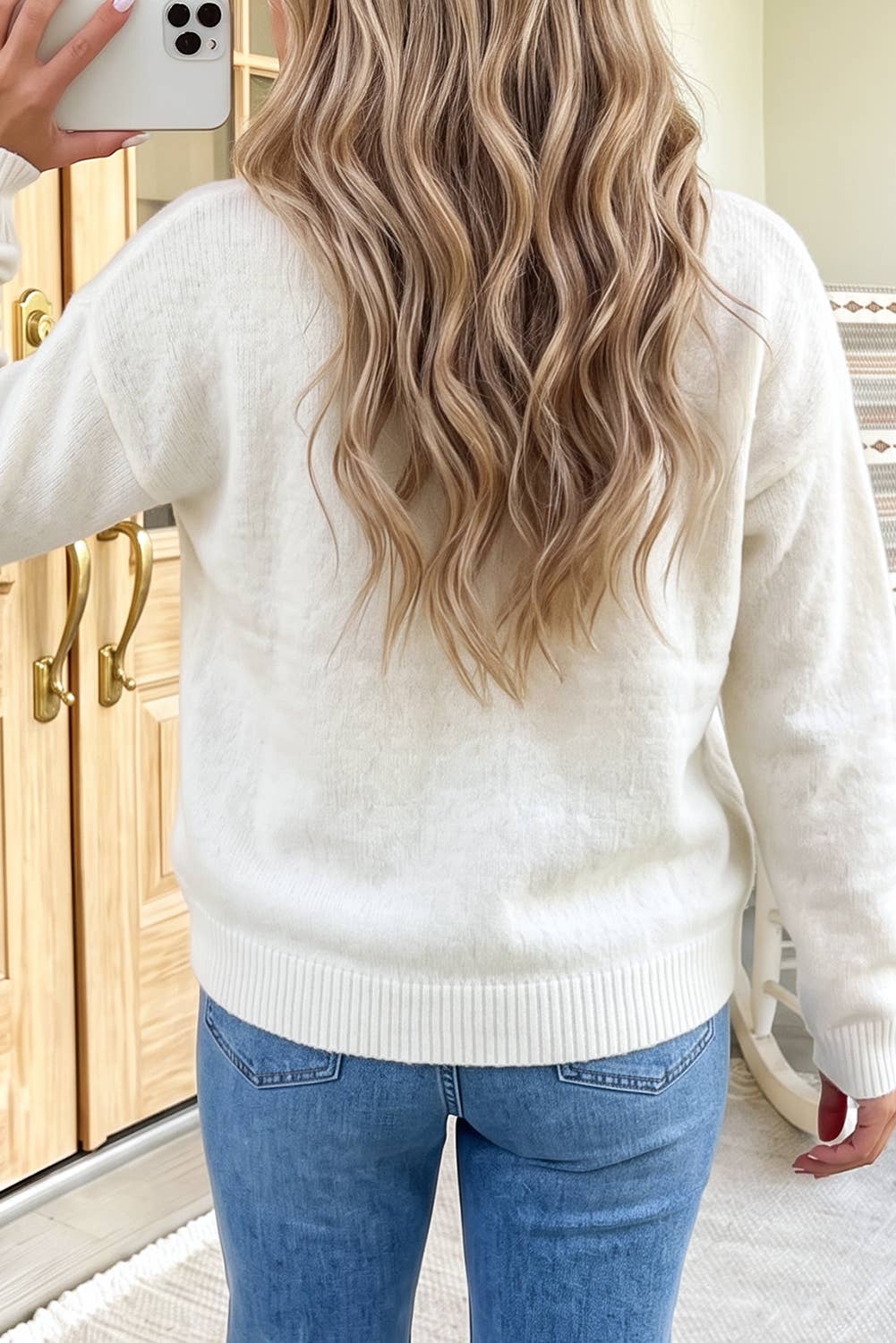 Boot Print Long Sleeve Sweater