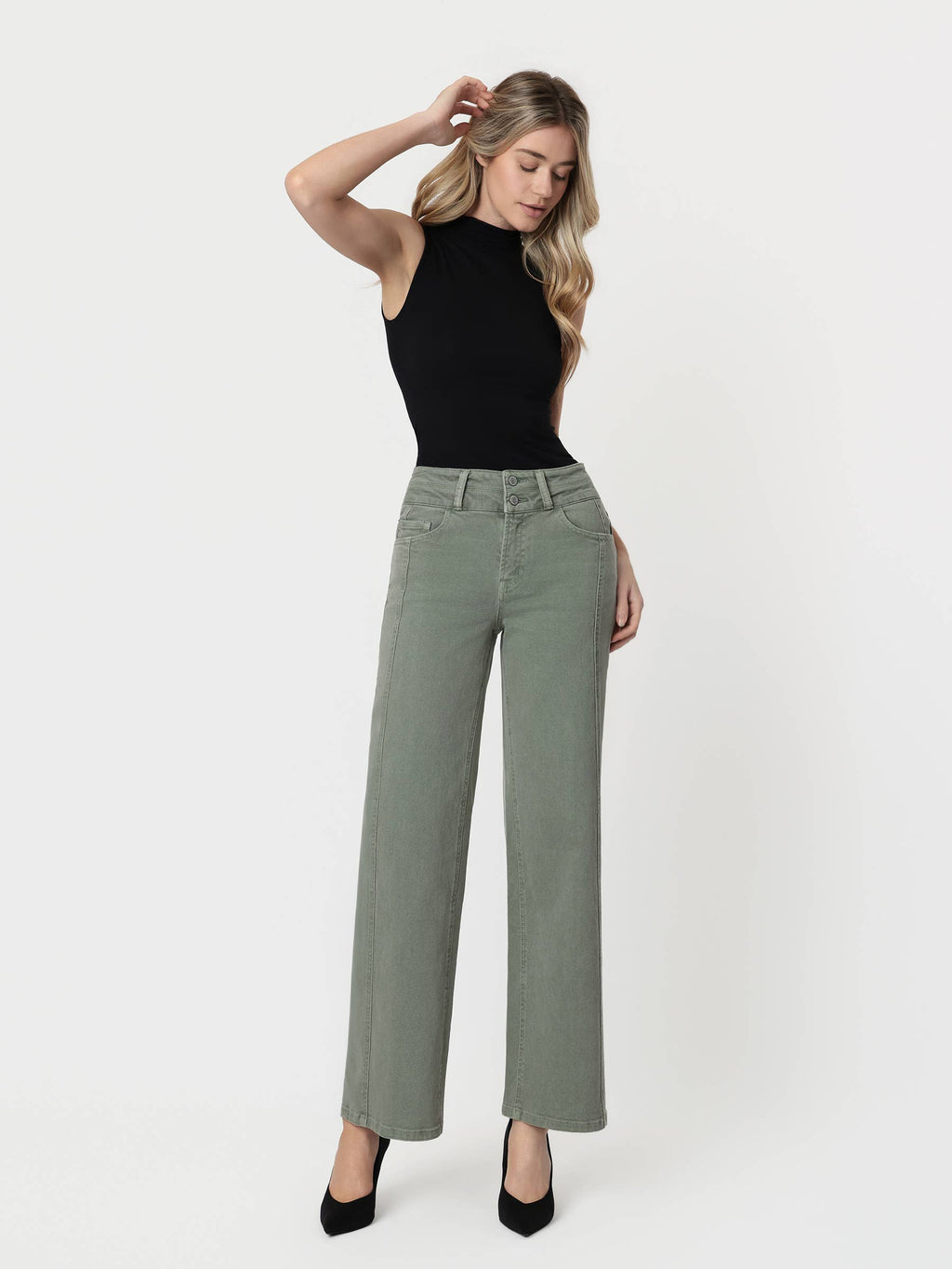 Flying Monkey SUPER HIGH RISE DOUBLE WB 2 BUTTONS WIDE LEG