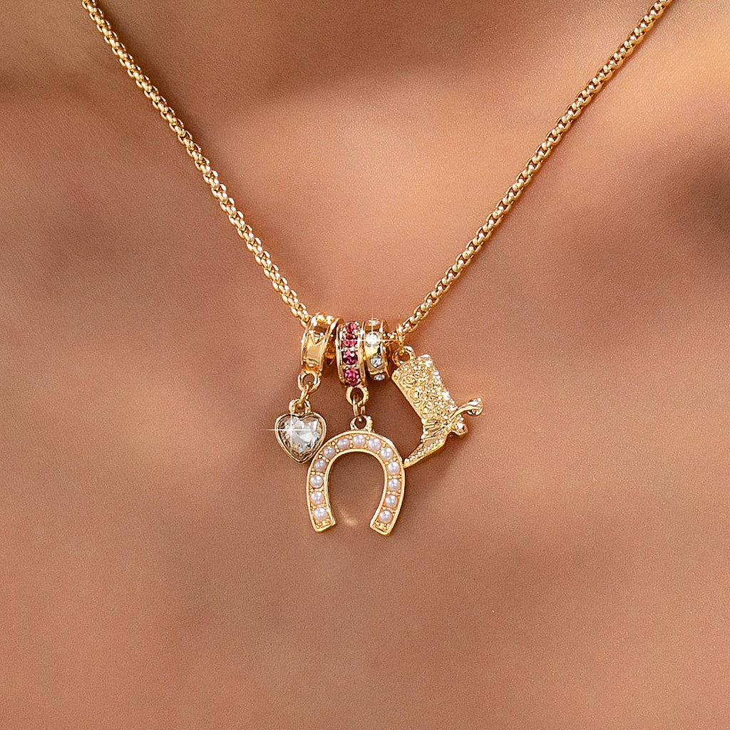 Horseshoe Boot Charm Necklace