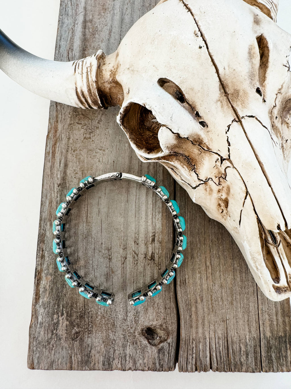 Rectangle Stone Hinge Bangle Bracelet