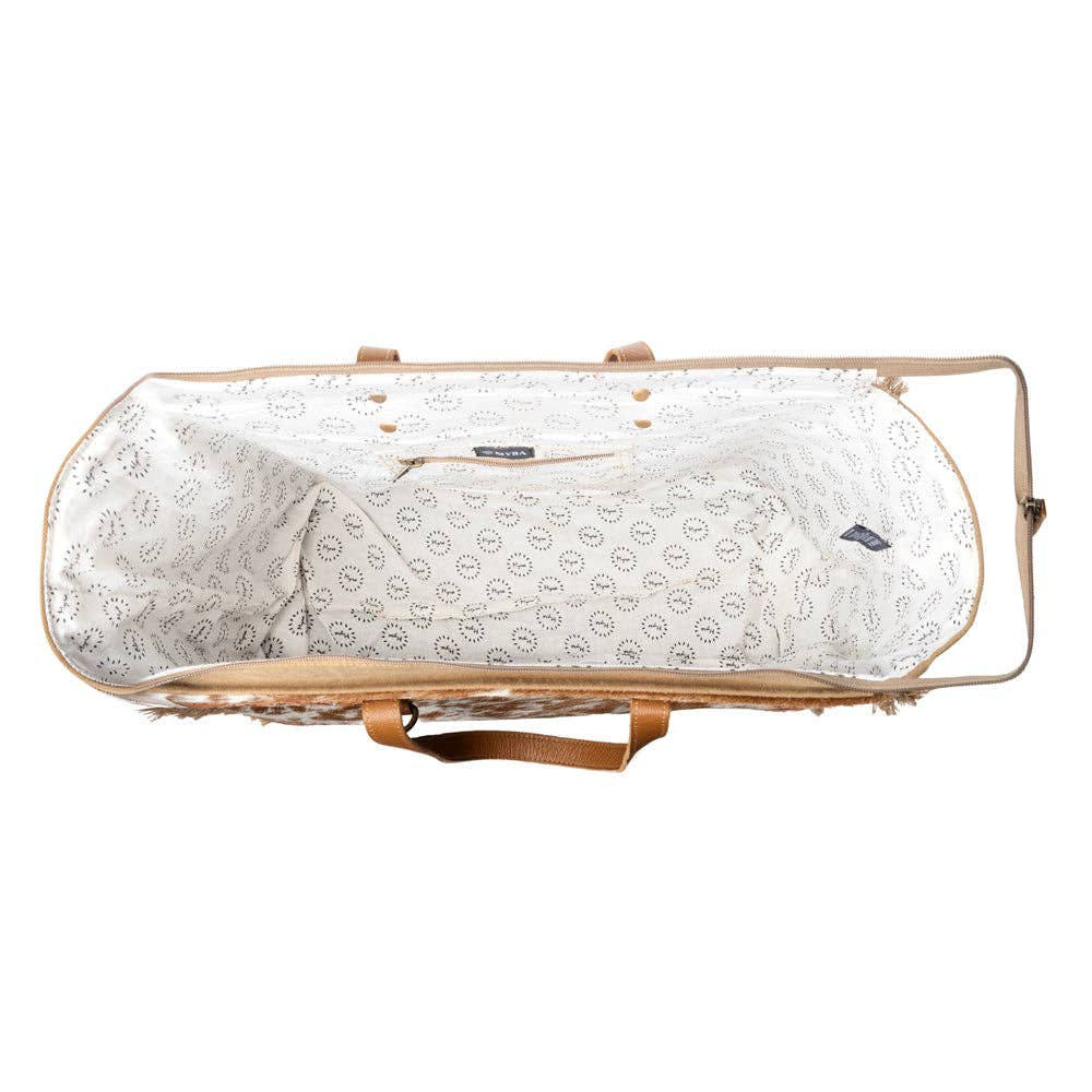 Myra Hand Tooled Bag Tan&Whi