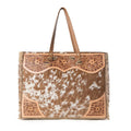 Myra Hand Tooled Bag Tan&Whi