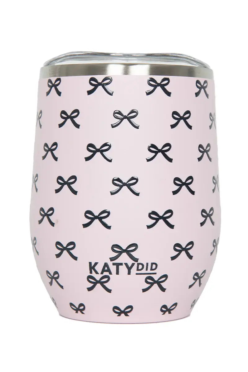 Black&Pink Bows Insulated Wine Tumbler