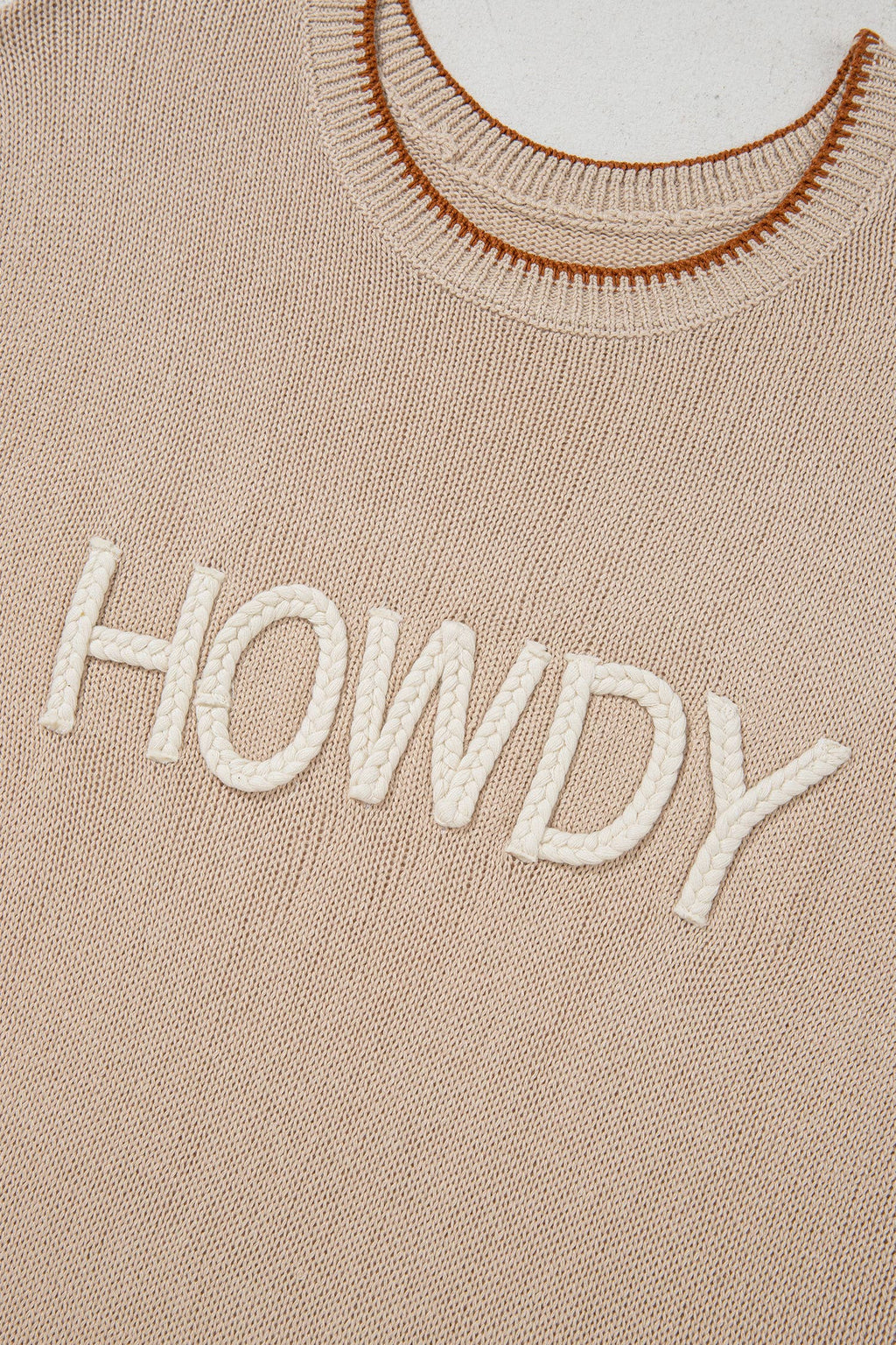 Howdy Embroidered Knit Top