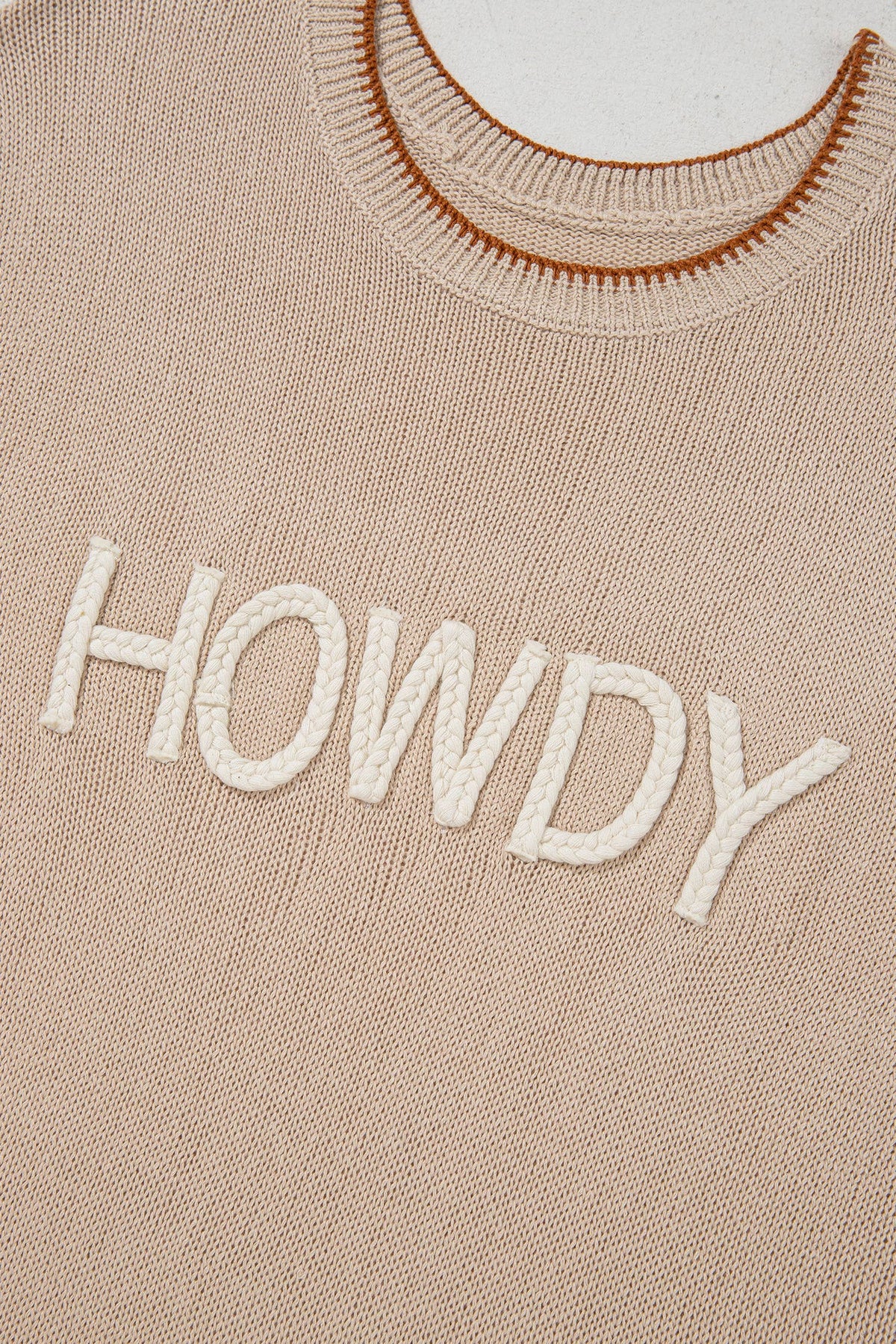 Howdy Embroidered Knit Top