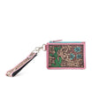 Leather tooled wallet with floral and cactus design