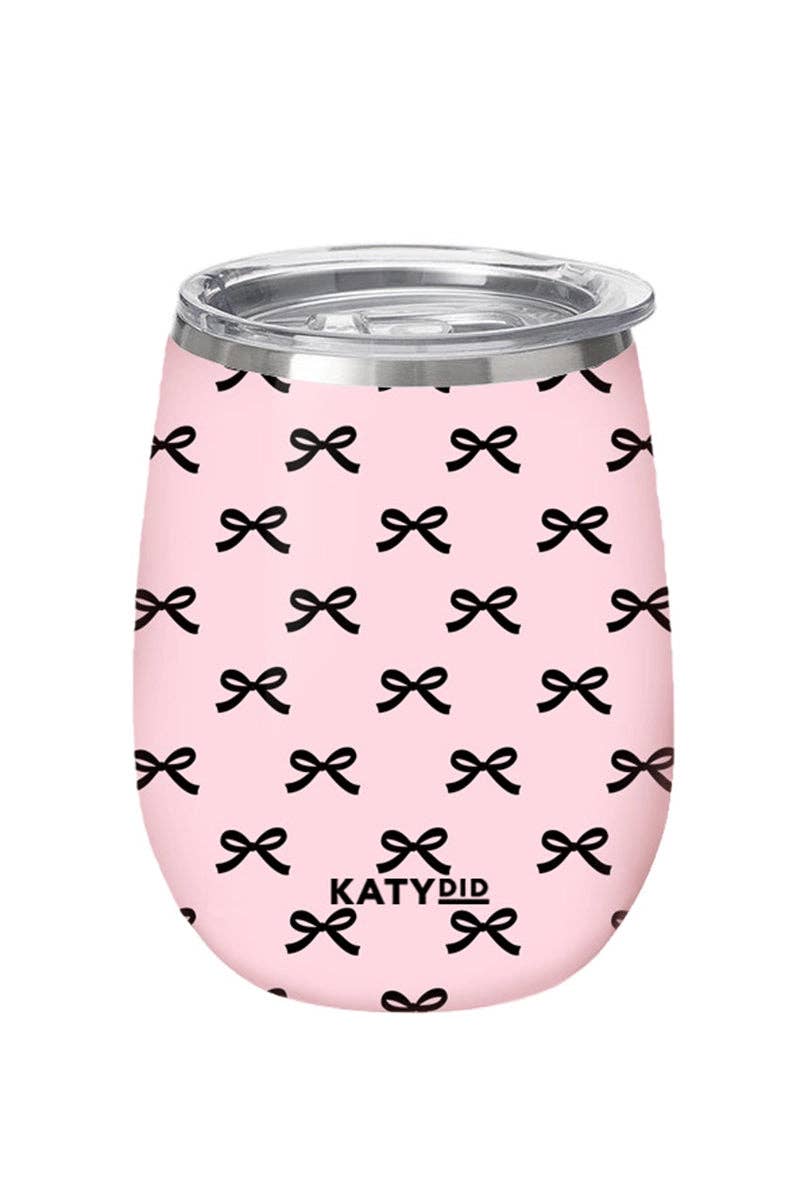 Black&Pink Bows Insulated Wine Tumbler