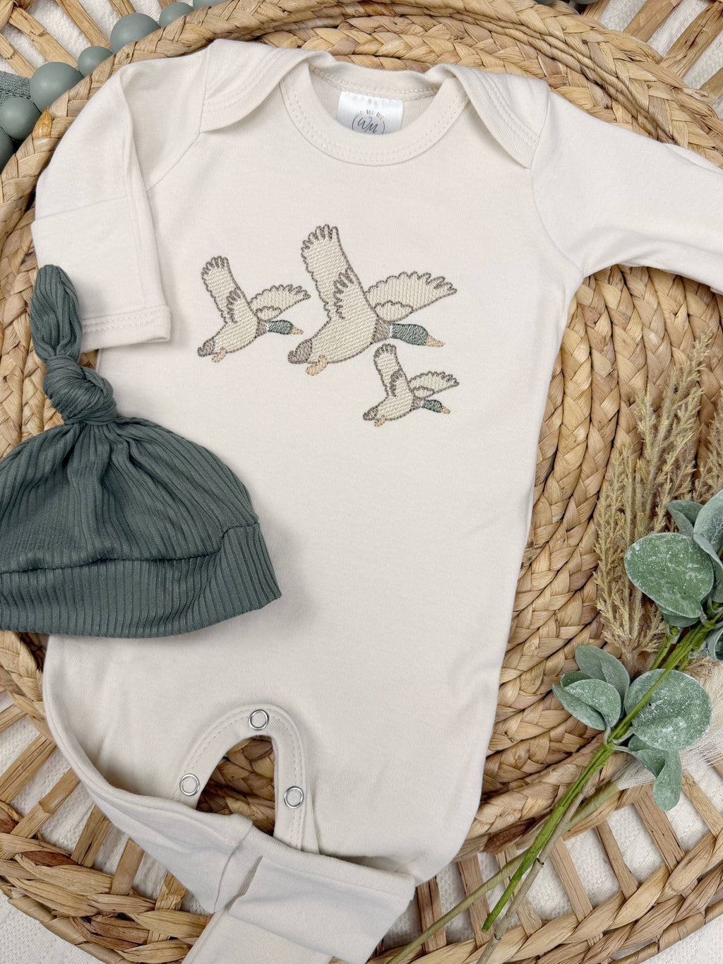 Mallard duck baby footie Only