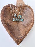 3 Layer Turquoise Stone Hat/Shoe Pendant Set