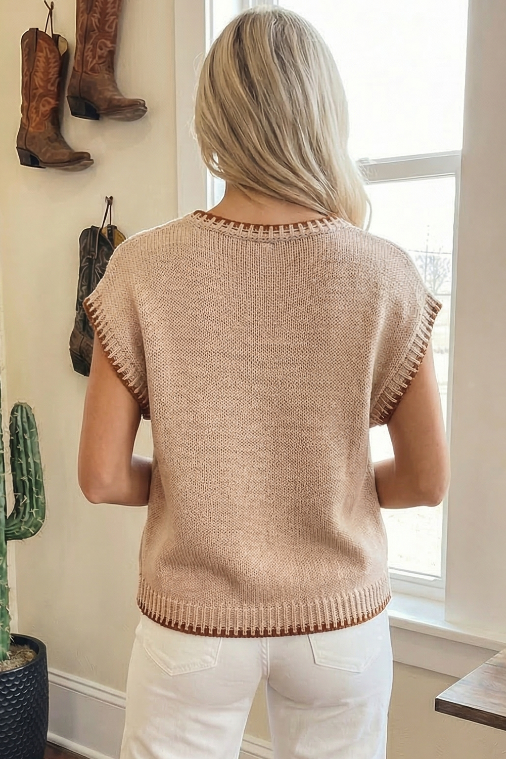 Howdy Embroidered Knit Top