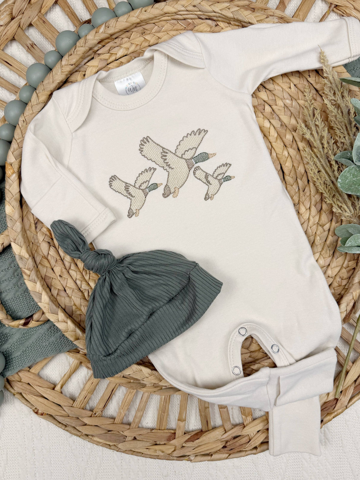 Mallard duck baby footie Only