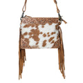 Myra Fringe Hand Tool Bag Tan&Whi