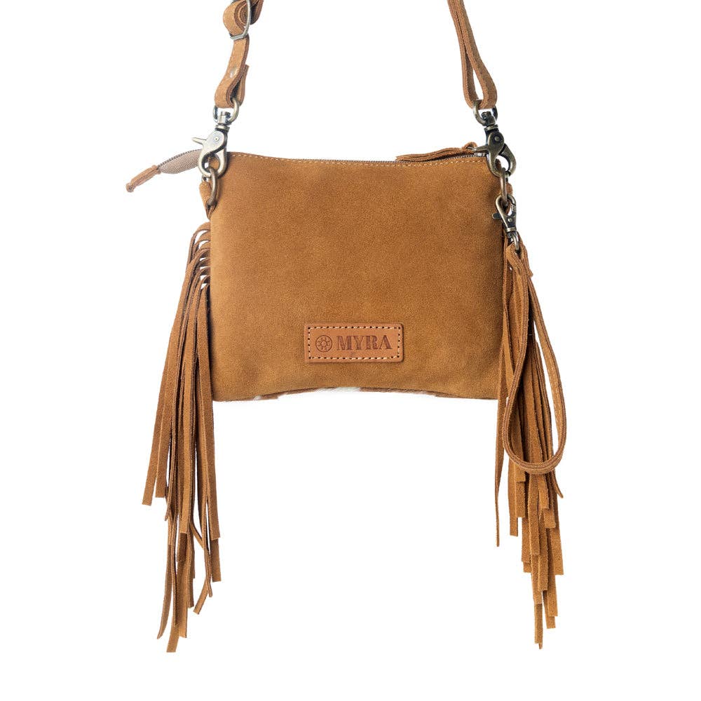 Myra Fringe Hand Tool Bag Tan&Whi