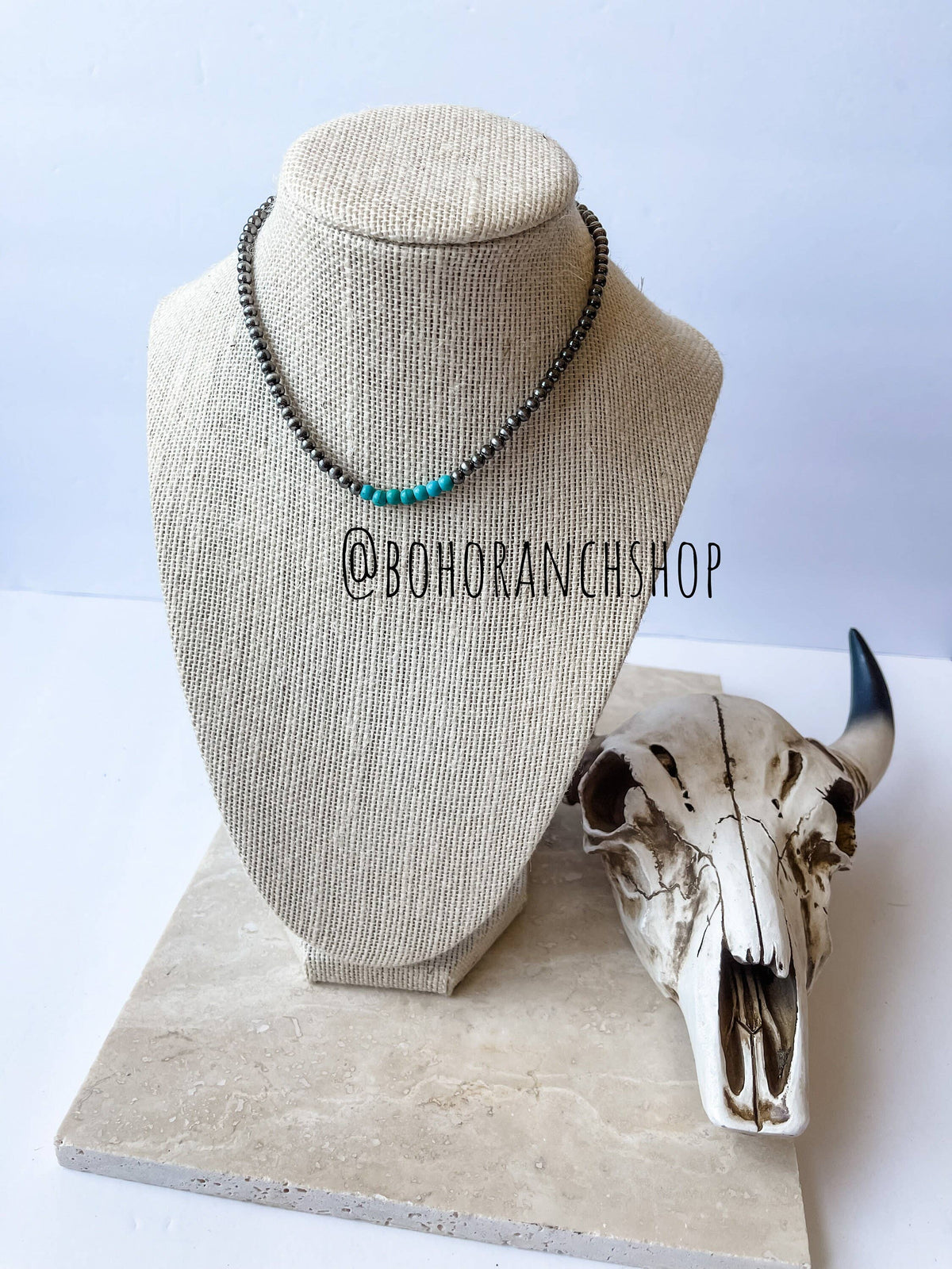 Navajo Bead Choker Necklace Mid Color