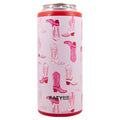Light Pink Western Boots Skinny Can Koozie