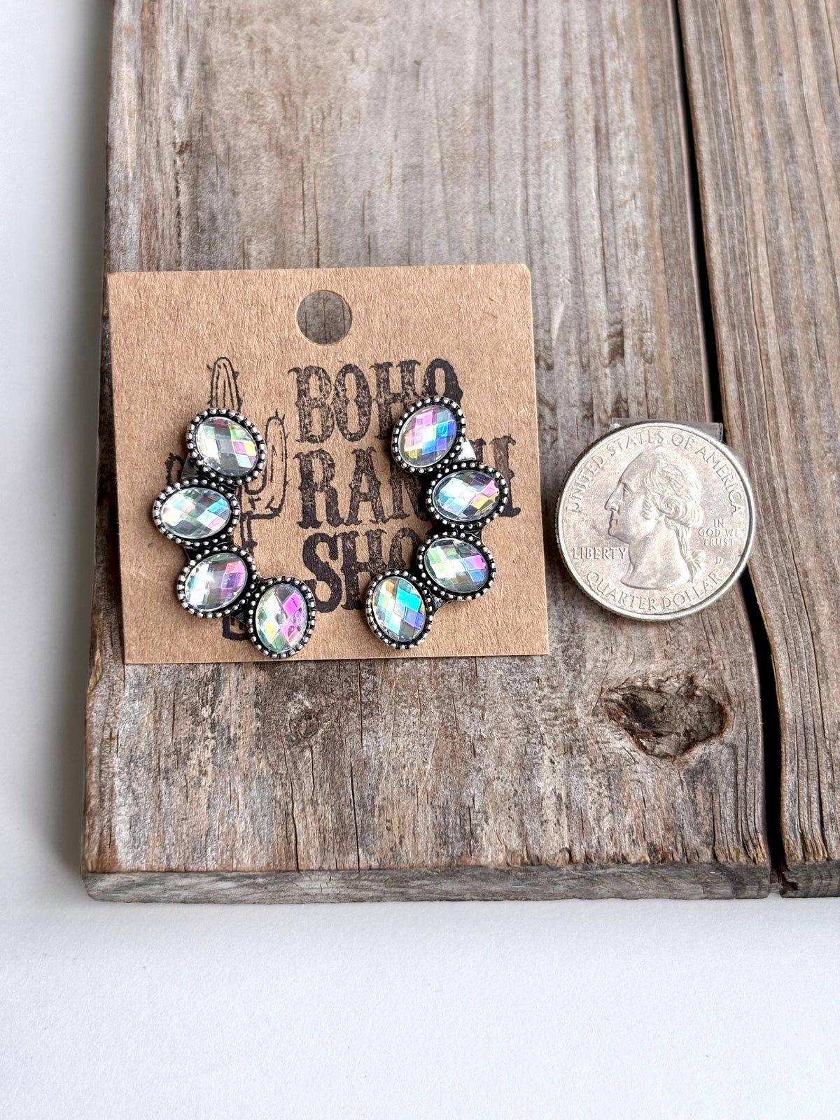 Cluster Squash Blossom Stone Stud Earrings