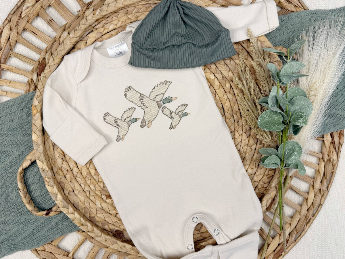 Mallard duck baby footie Only