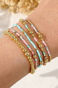 Layered Natural Stone Chain Bracelets