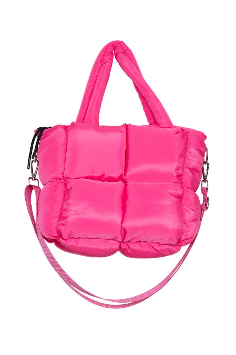 Hot Pink Puffer Tote Mini