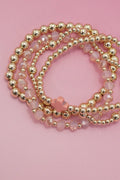 Pink Cross Beaded Stretch Stack