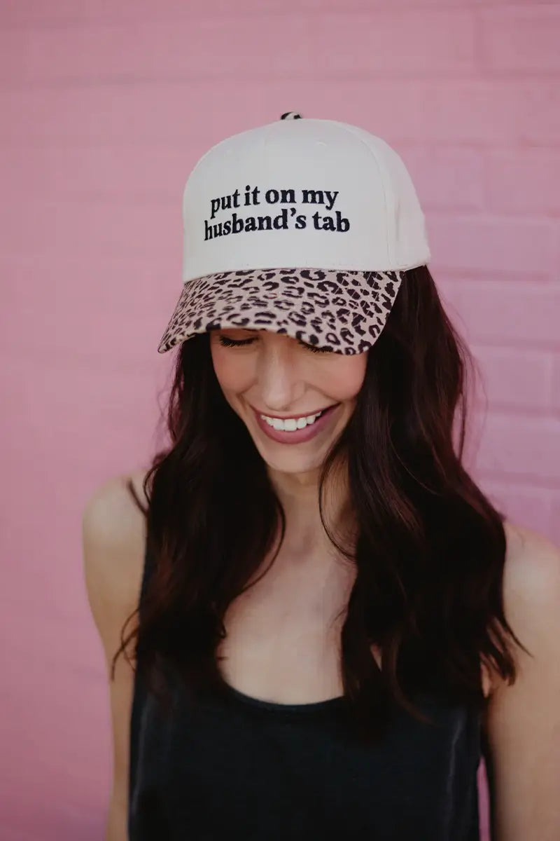 Put It On My Husband's Tab Cheetah Vintage Hat