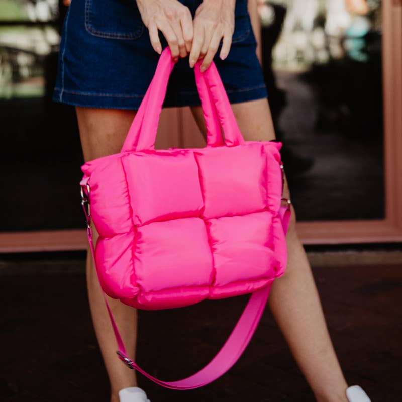 Hot Pink Puffer Tote Mini