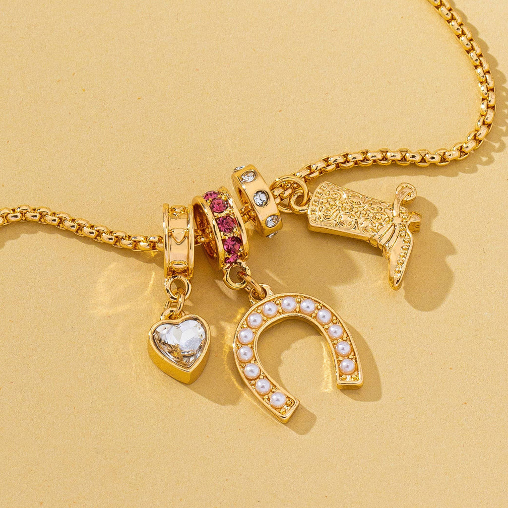 Horseshoe Boot Charm Necklace