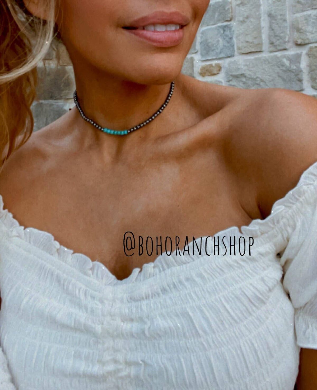 Navajo Bead Choker Necklace Mid Color