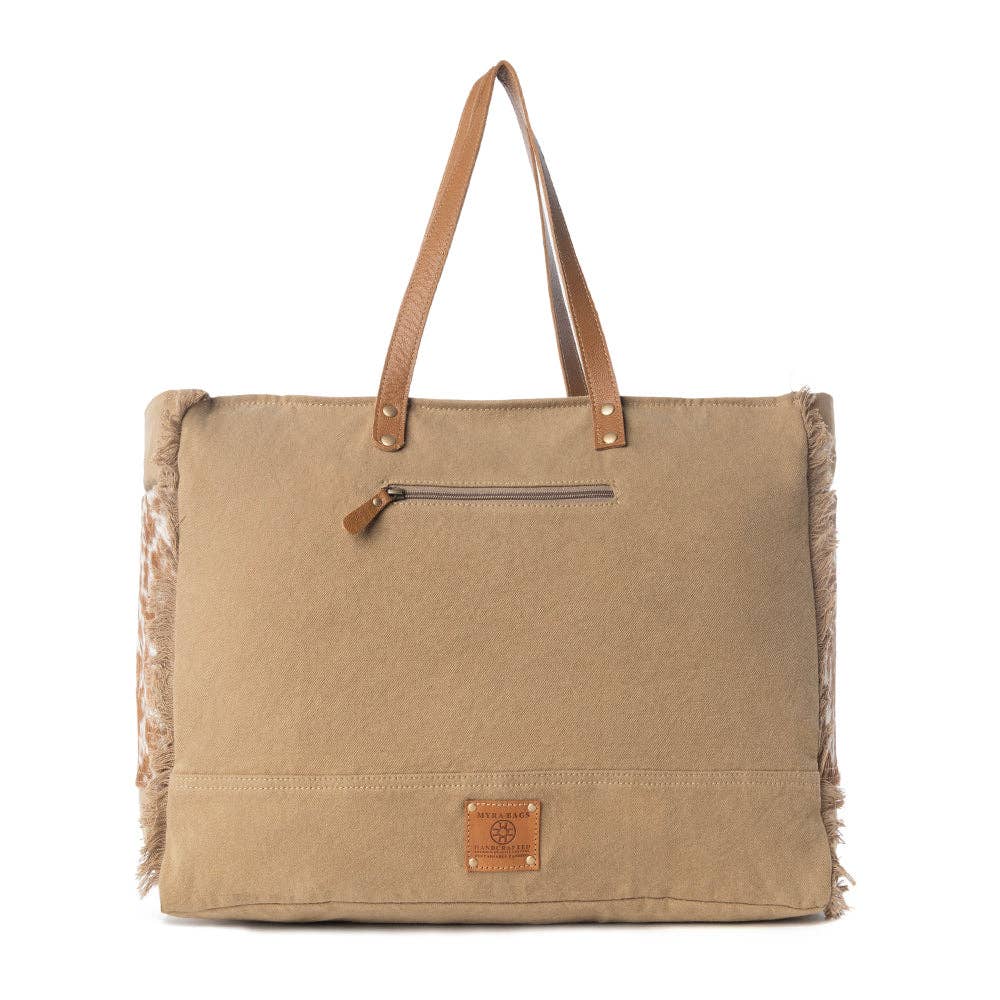 Myra Hand Tooled Bag Tan&Whi