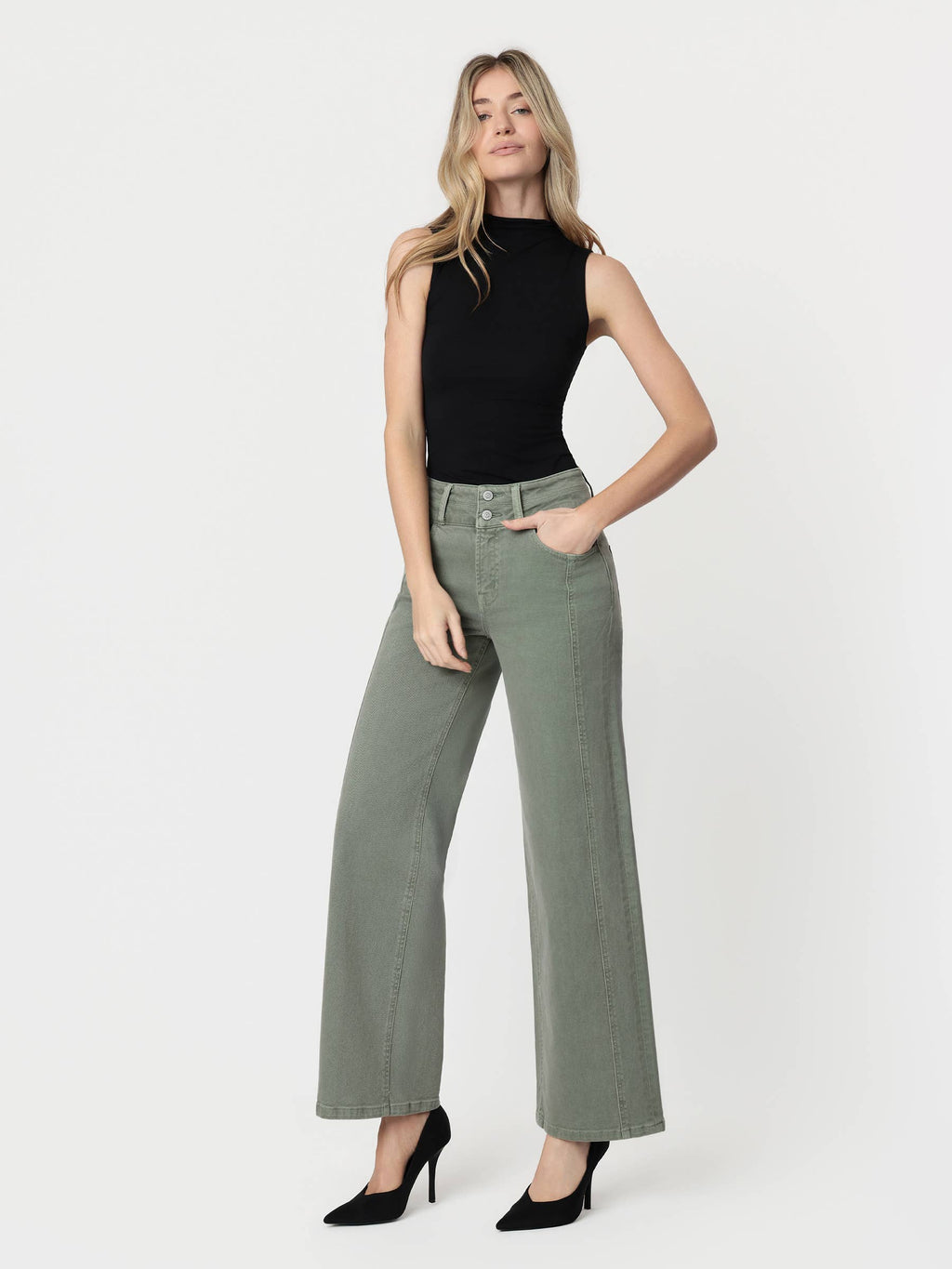 Flying Monkey SUPER HIGH RISE DOUBLE WB 2 BUTTONS WIDE LEG