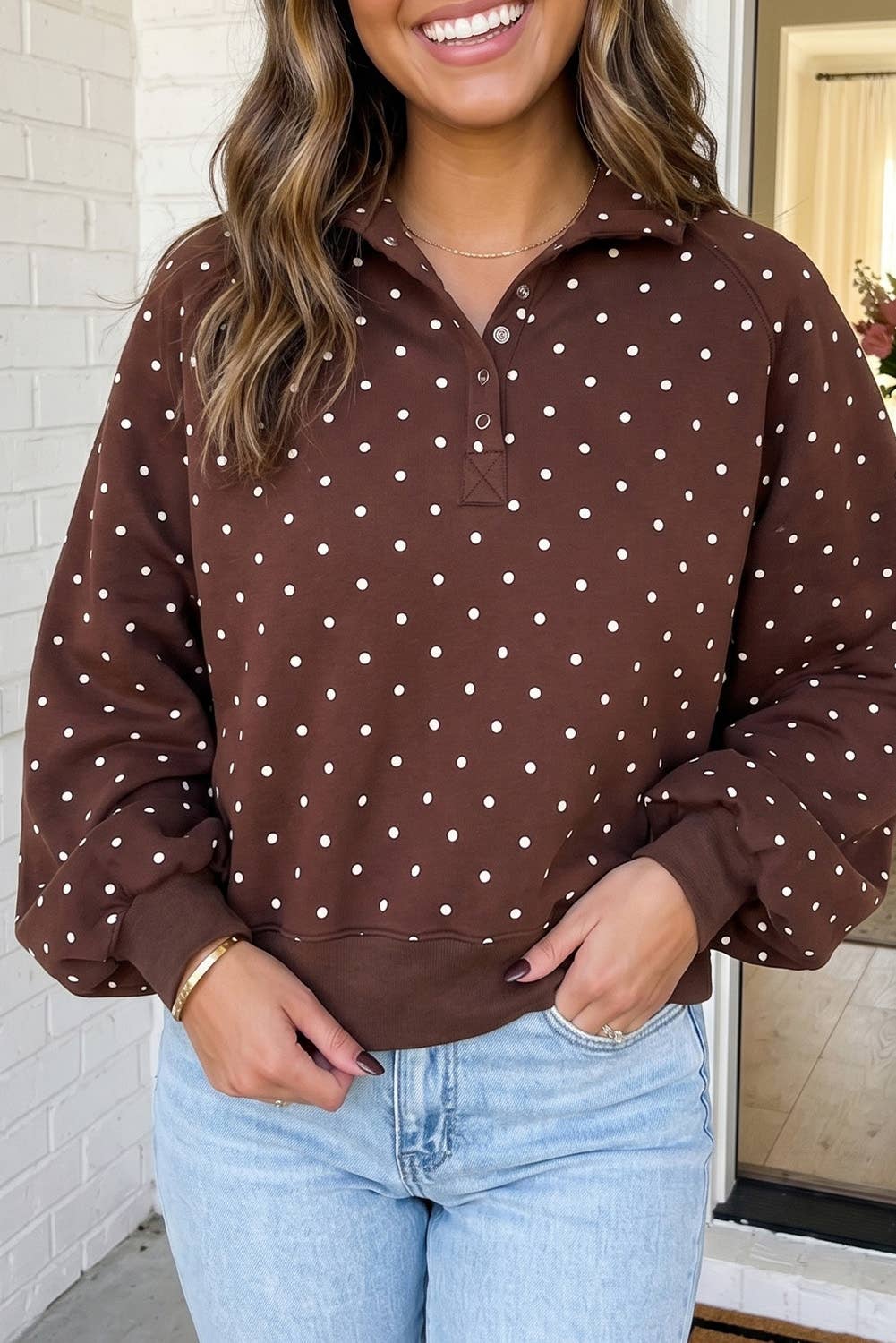 Chocolate Polka Dot Pullover