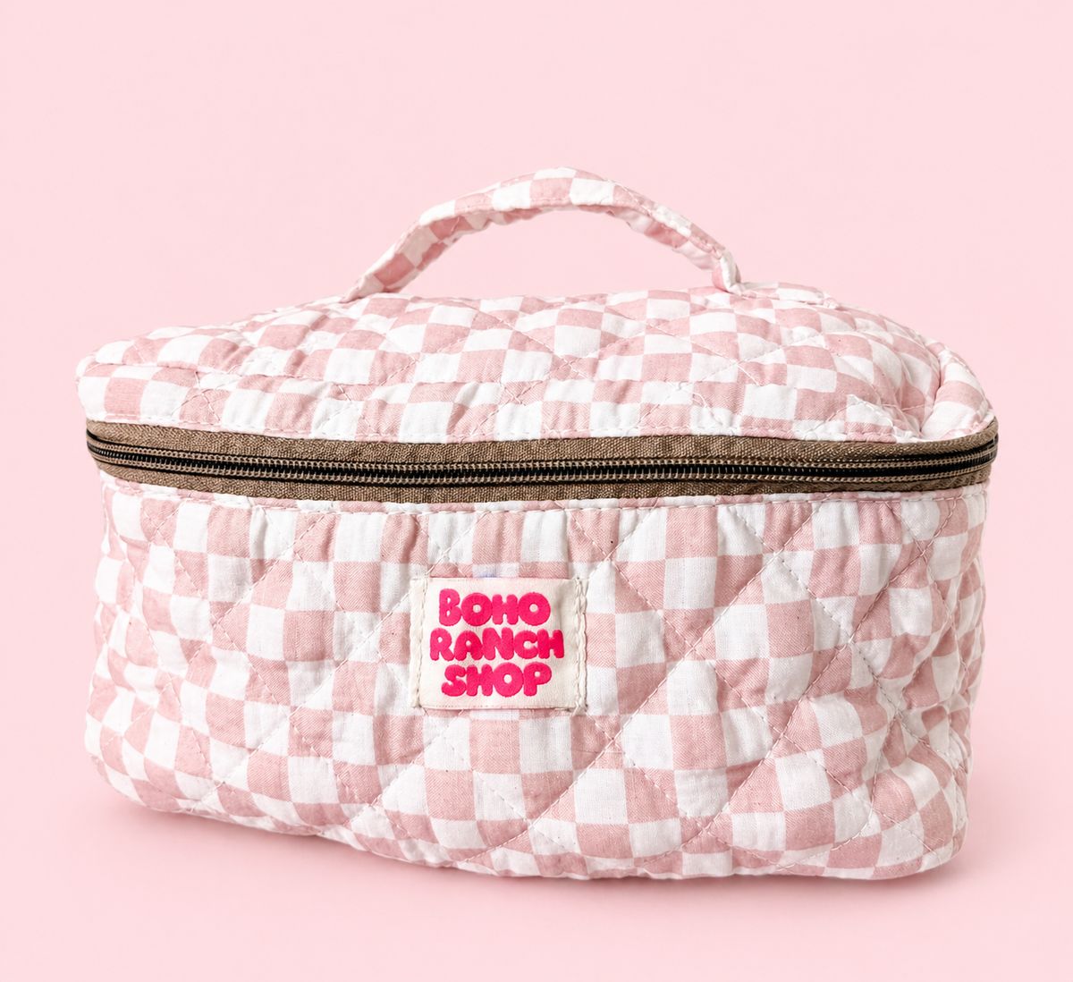 quilted cosmetic bag