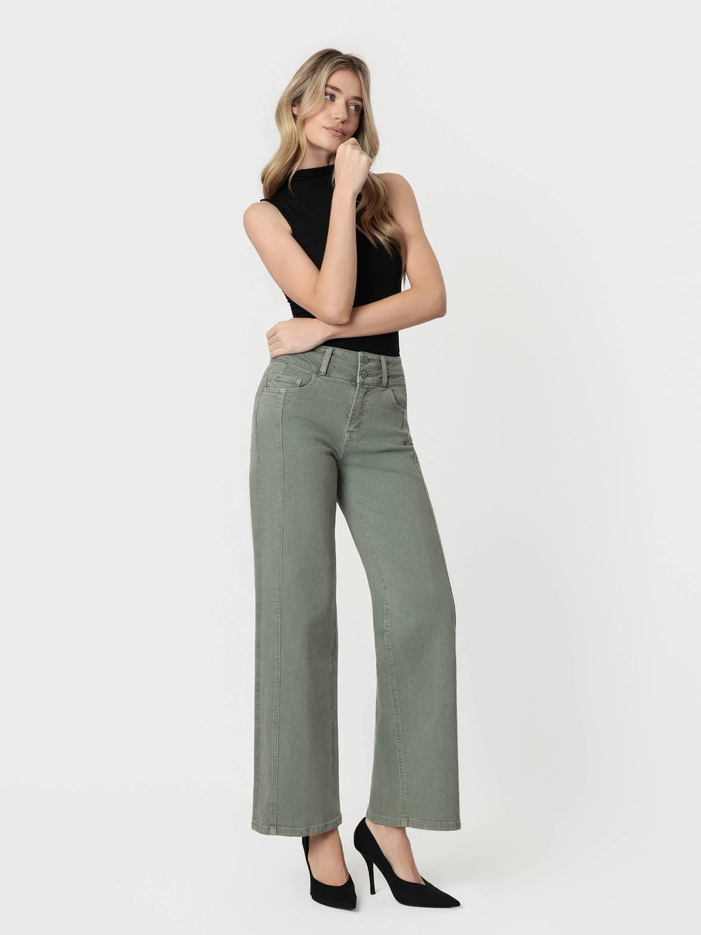 Flying Monkey SUPER HIGH RISE DOUBLE WB 2 BUTTONS WIDE LEG